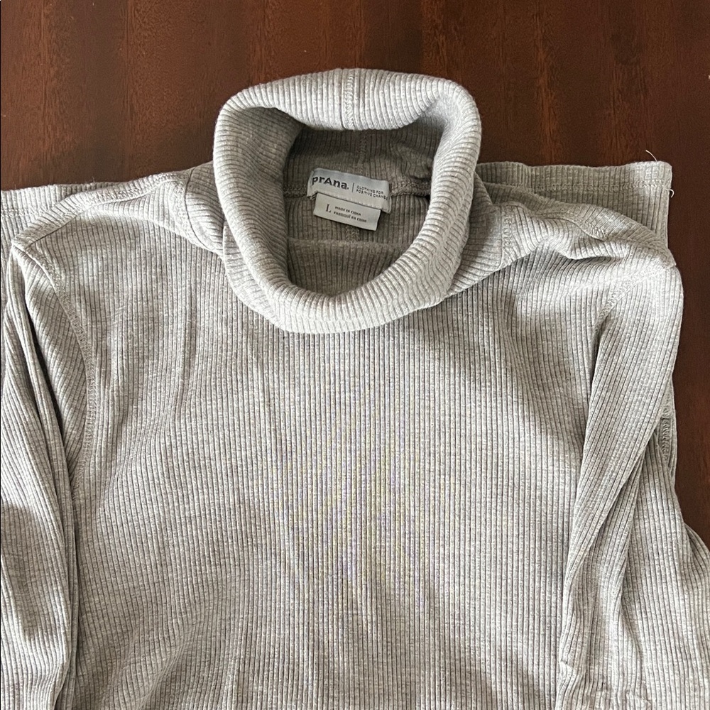 Prana Women's Light Gray Cowl Neck Sweater